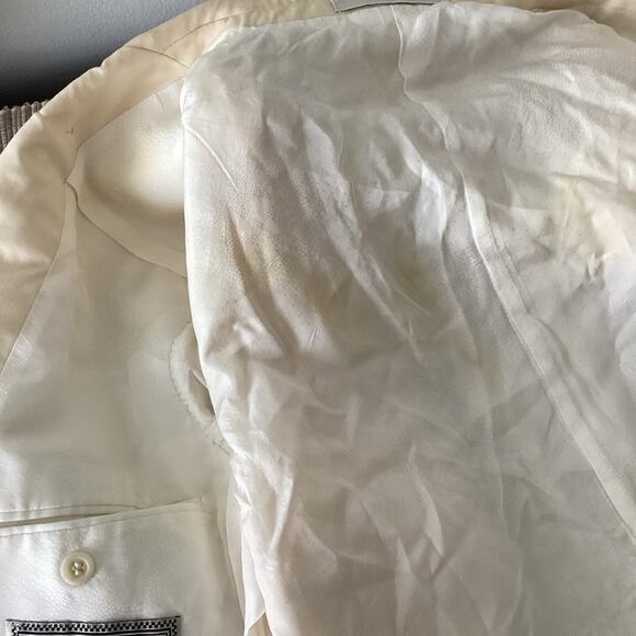 VTG Gianni Versace Blazer Ivory Mens Button Blazer Suit Jacket Size 50 | Flawed - Picture 9 of 10